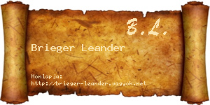 Brieger Leander névjegykártya